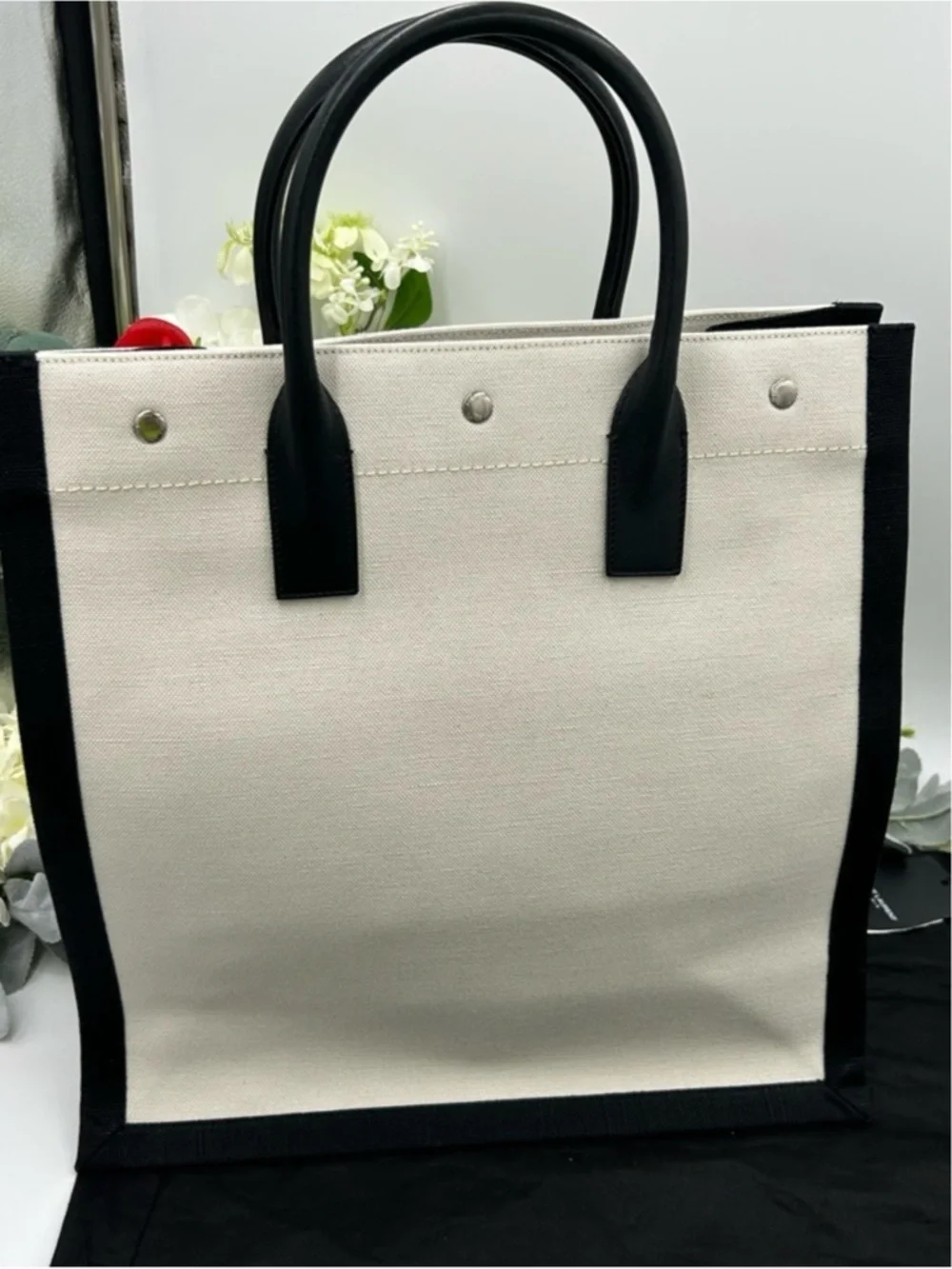 Saint Laurent RIVE GAUCHE canvas/leathertote bag made in Italy NWT
